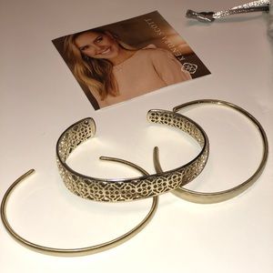 KS Tiana Gold Pinch Bracelet Set In Gold Filigree